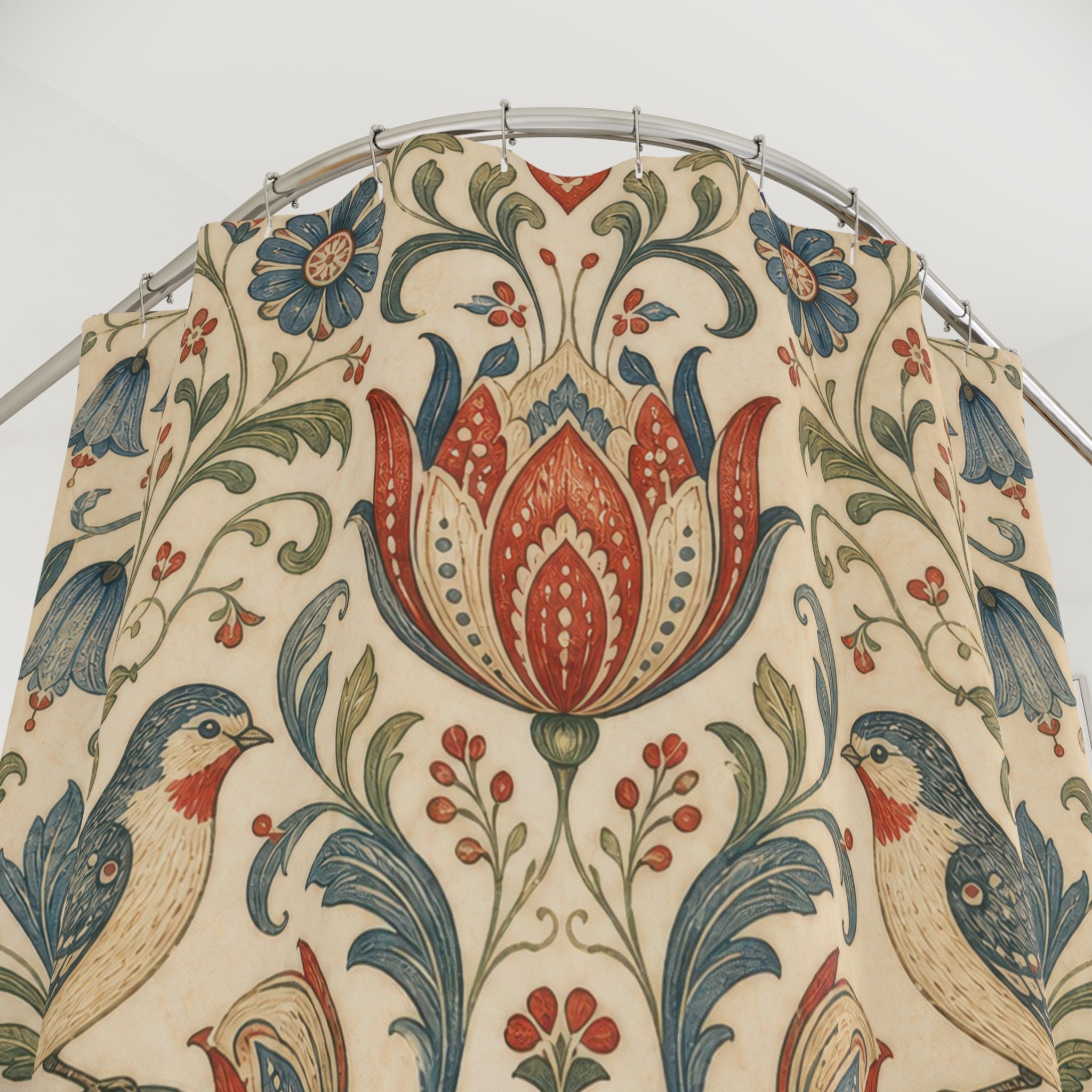 Folk Floral Vine Shower Curtain
