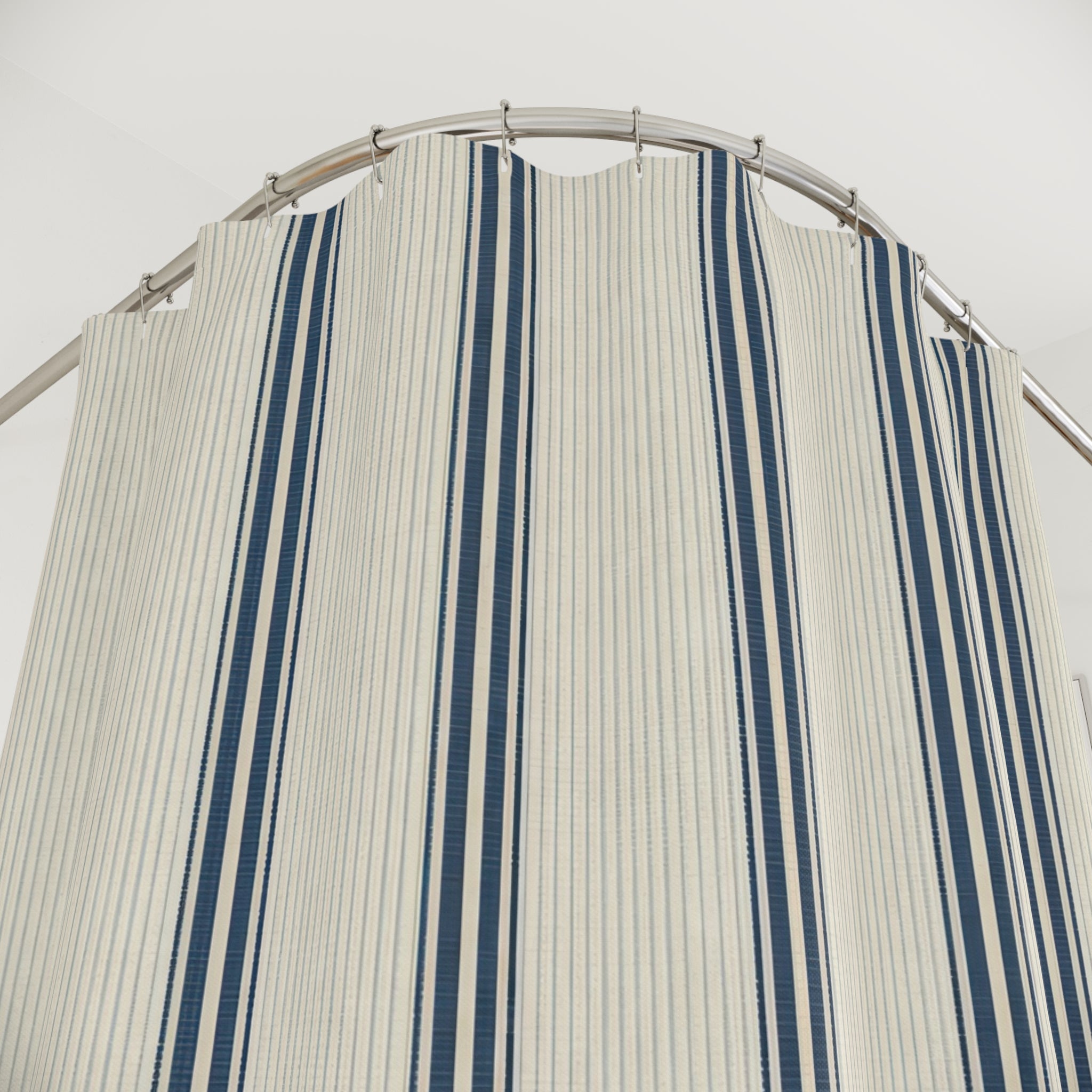 Navy Micro Stripe Shower Curtain
