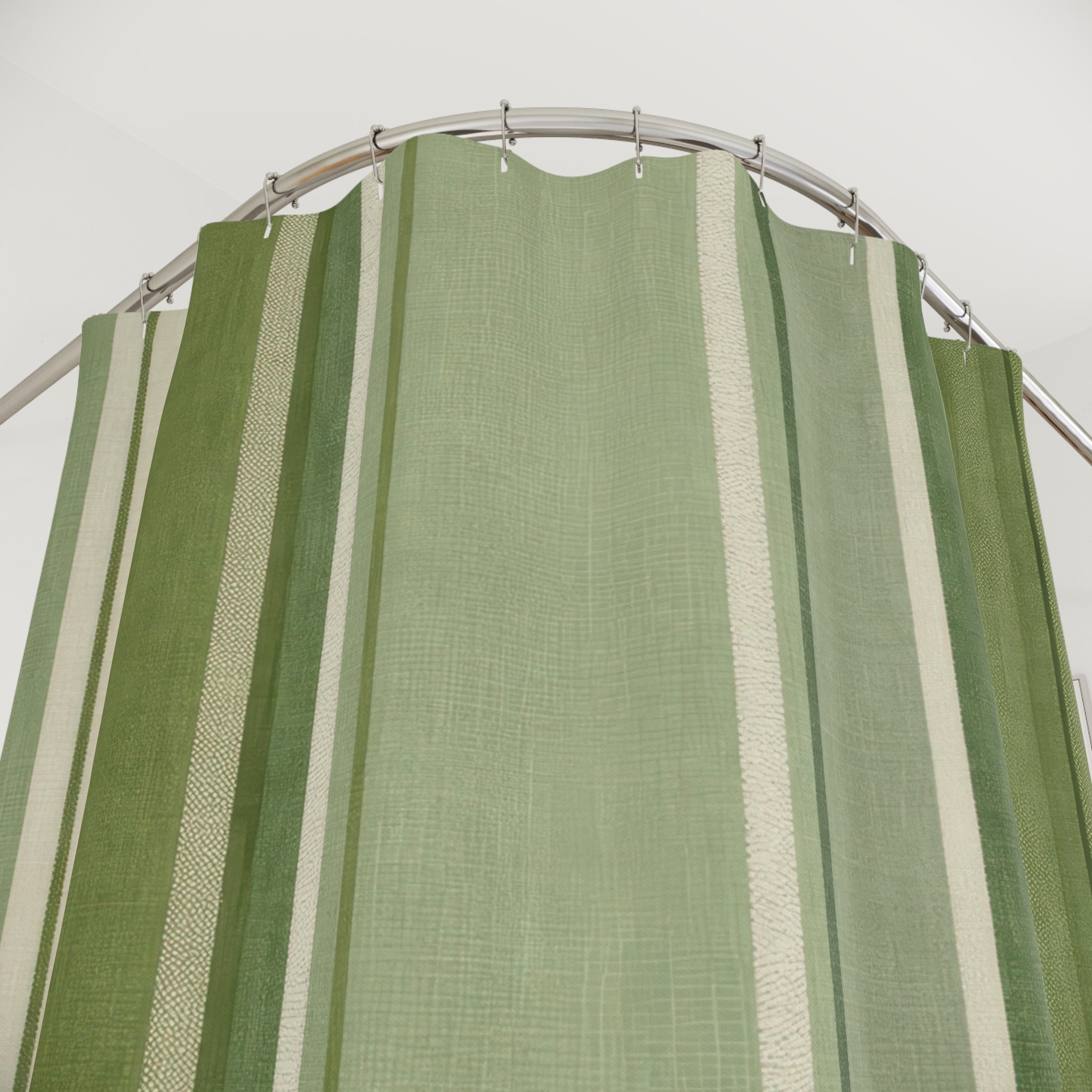 Green French Stripe Shower Curtain – Sage and Olive
