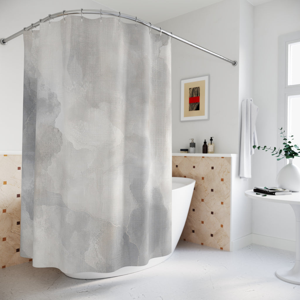 Soft Gray Watercolor Shower Curtain