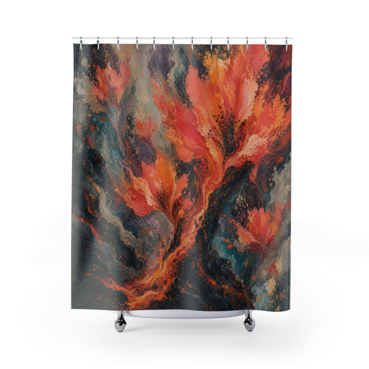 Volcanic Bloom Field Shower Curtain