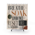 Typography Shower Curtain: Modern Beige Black