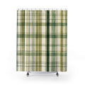 Olive Cream Farmhouse Check Shower Curtain