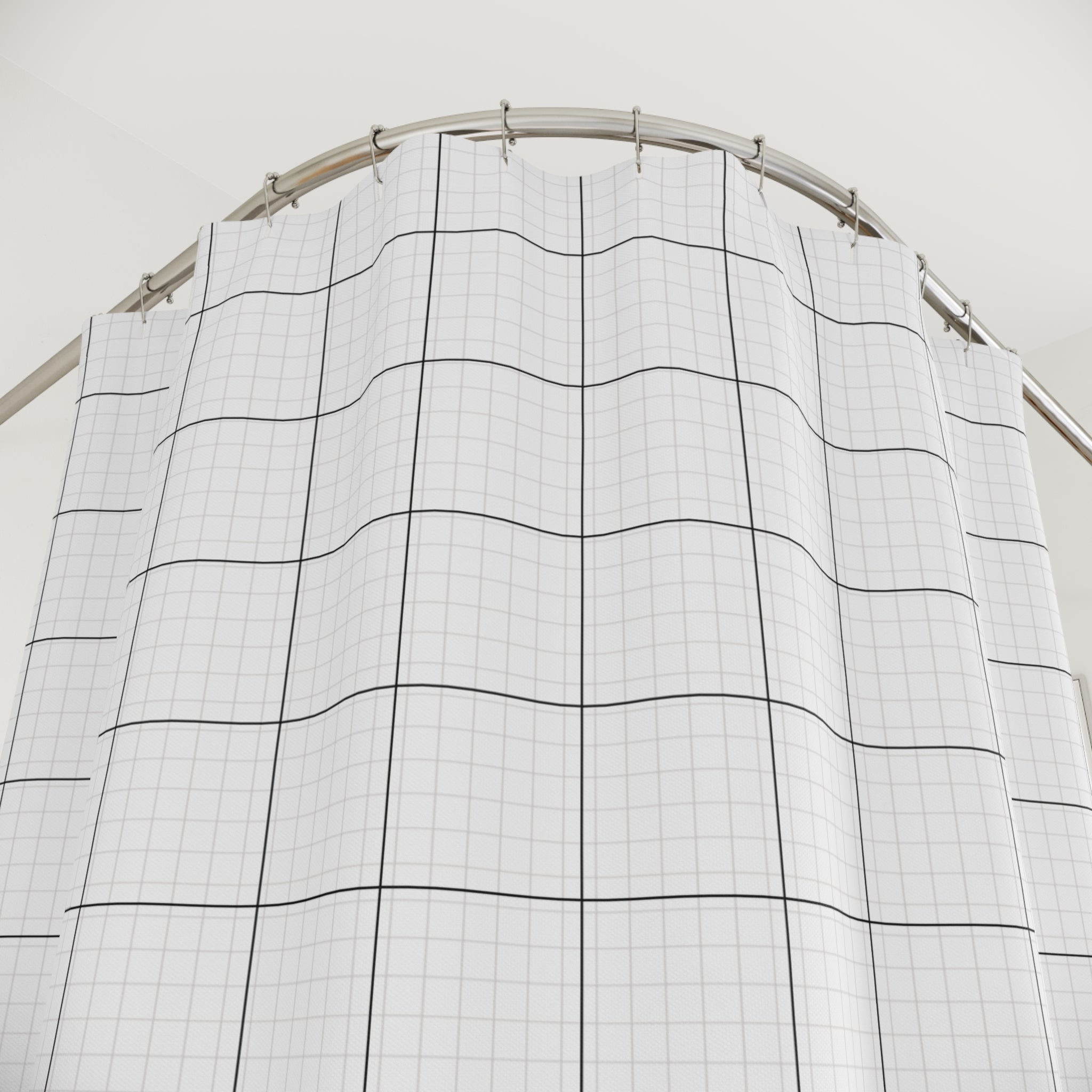 Black and White Grid Shower Curtain