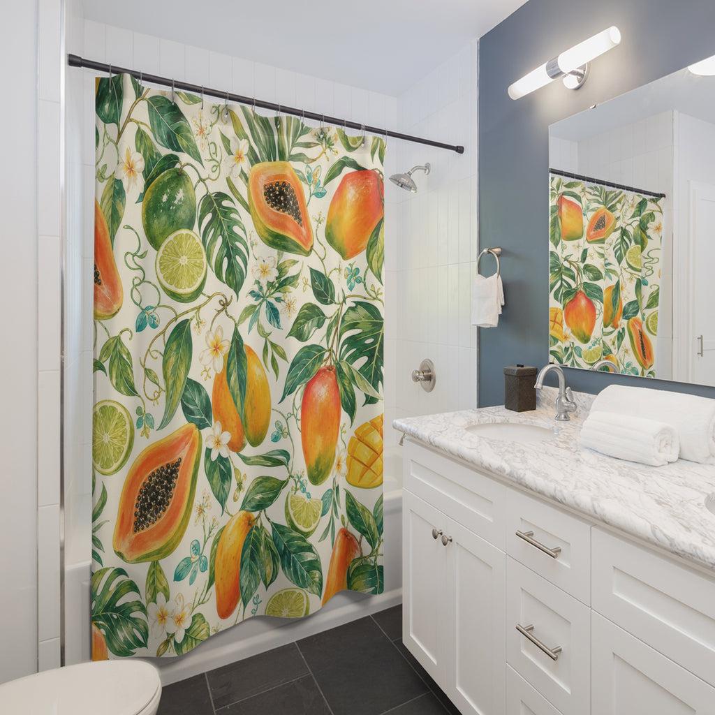 Papaya Citrus Shower Curtain