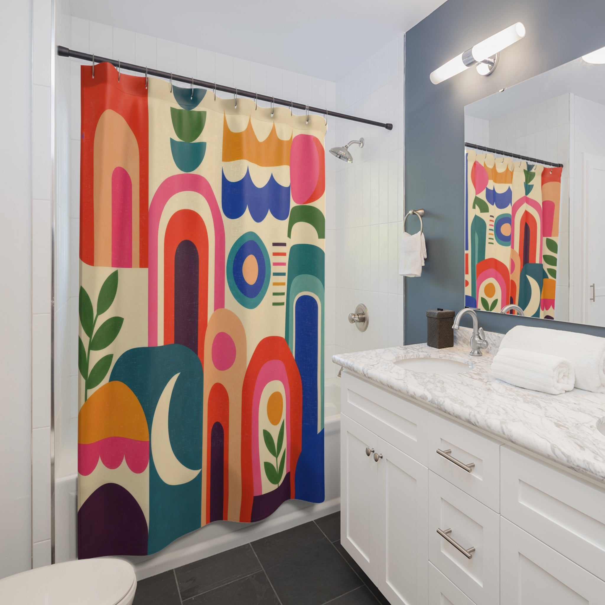 Modern Color Rhythm Shower Curtain