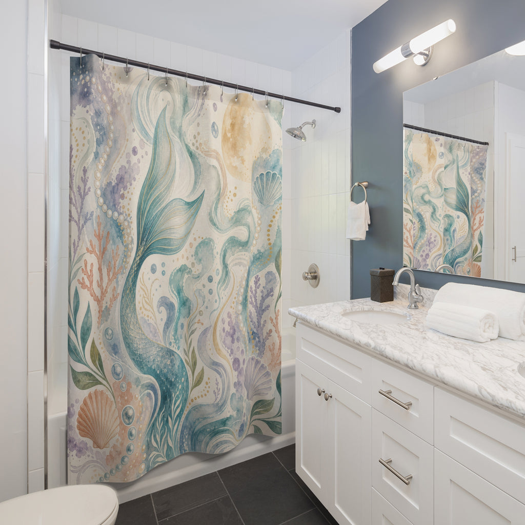 Mermaid Ocean Nautical Shower Curtain