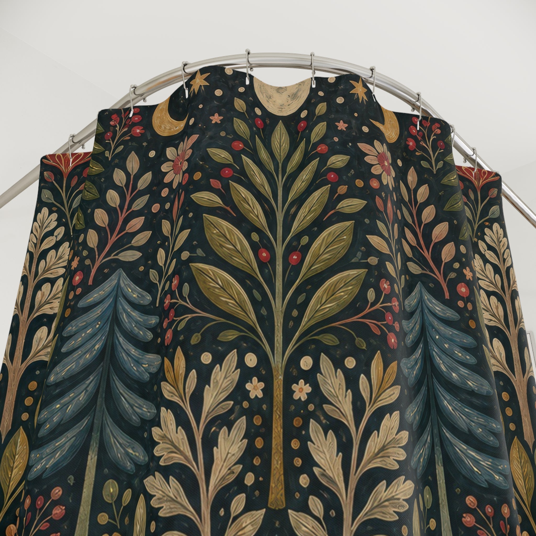 Painted Woodland Tapestry Shower Curtain
