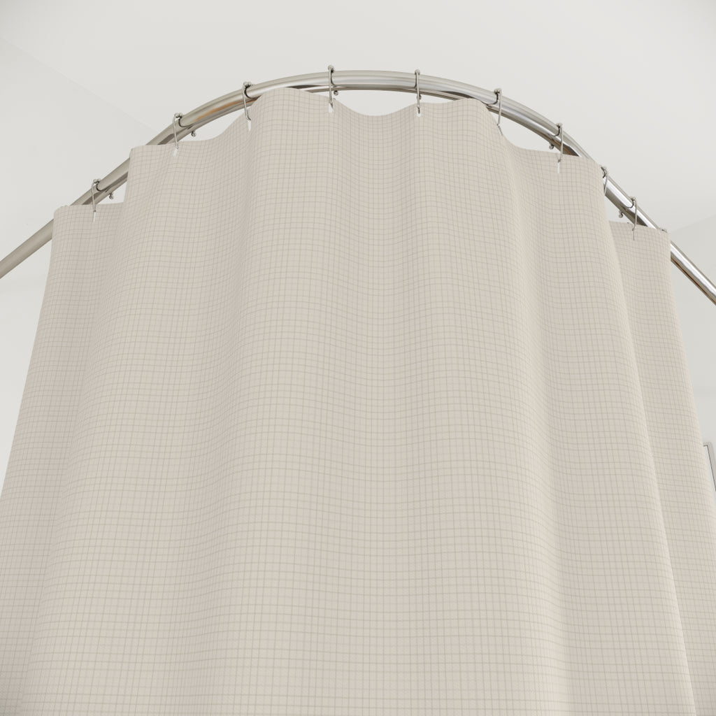 Farmhouse Linen Texture Shower Curtain – Natural Cream