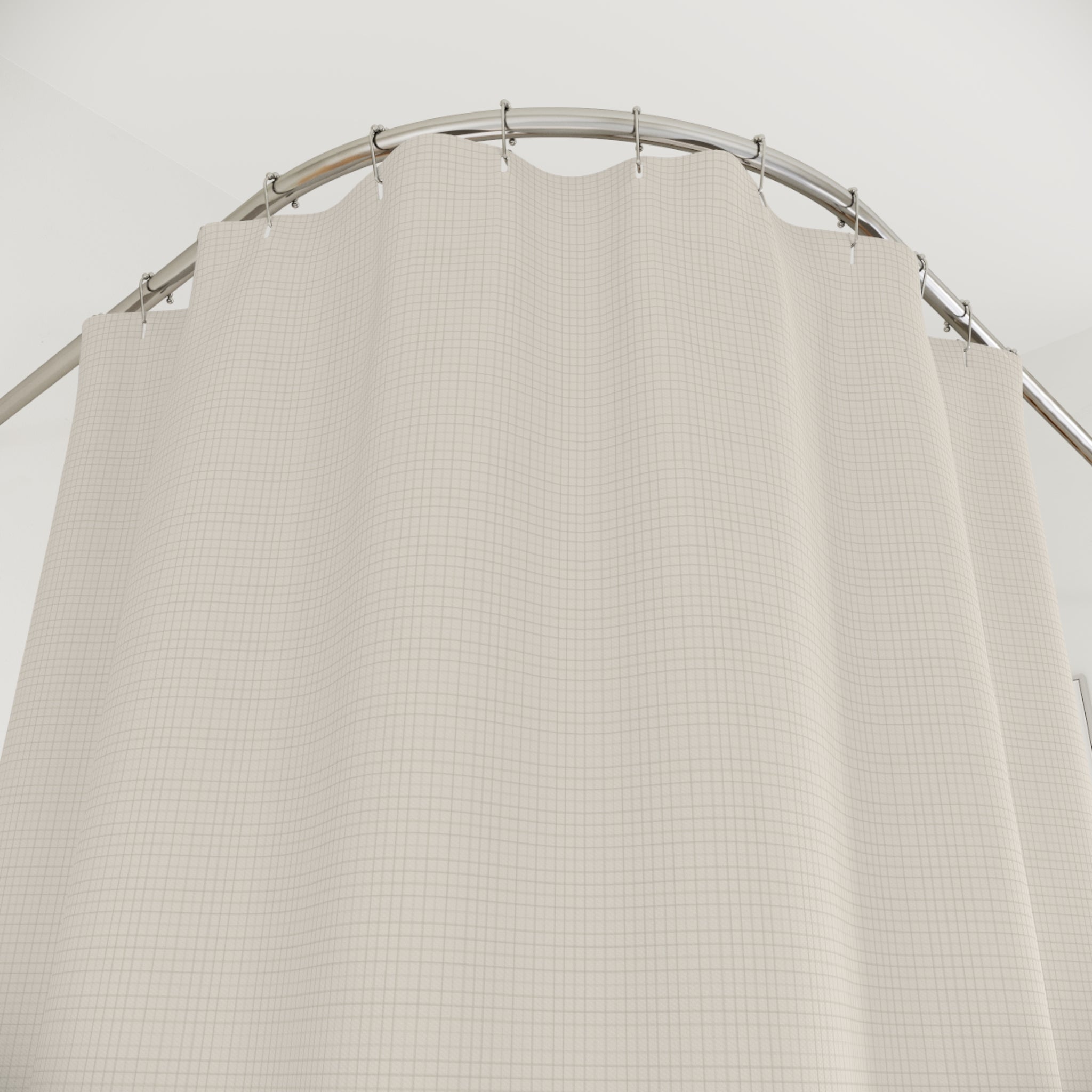 Farmhouse Linen Texture Shower Curtain – Natural Cream