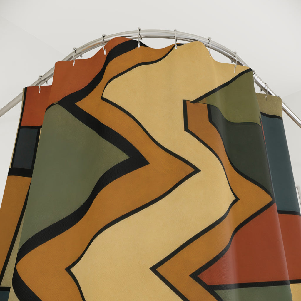 Vintage Central Spine Zigzag Shower Curtain