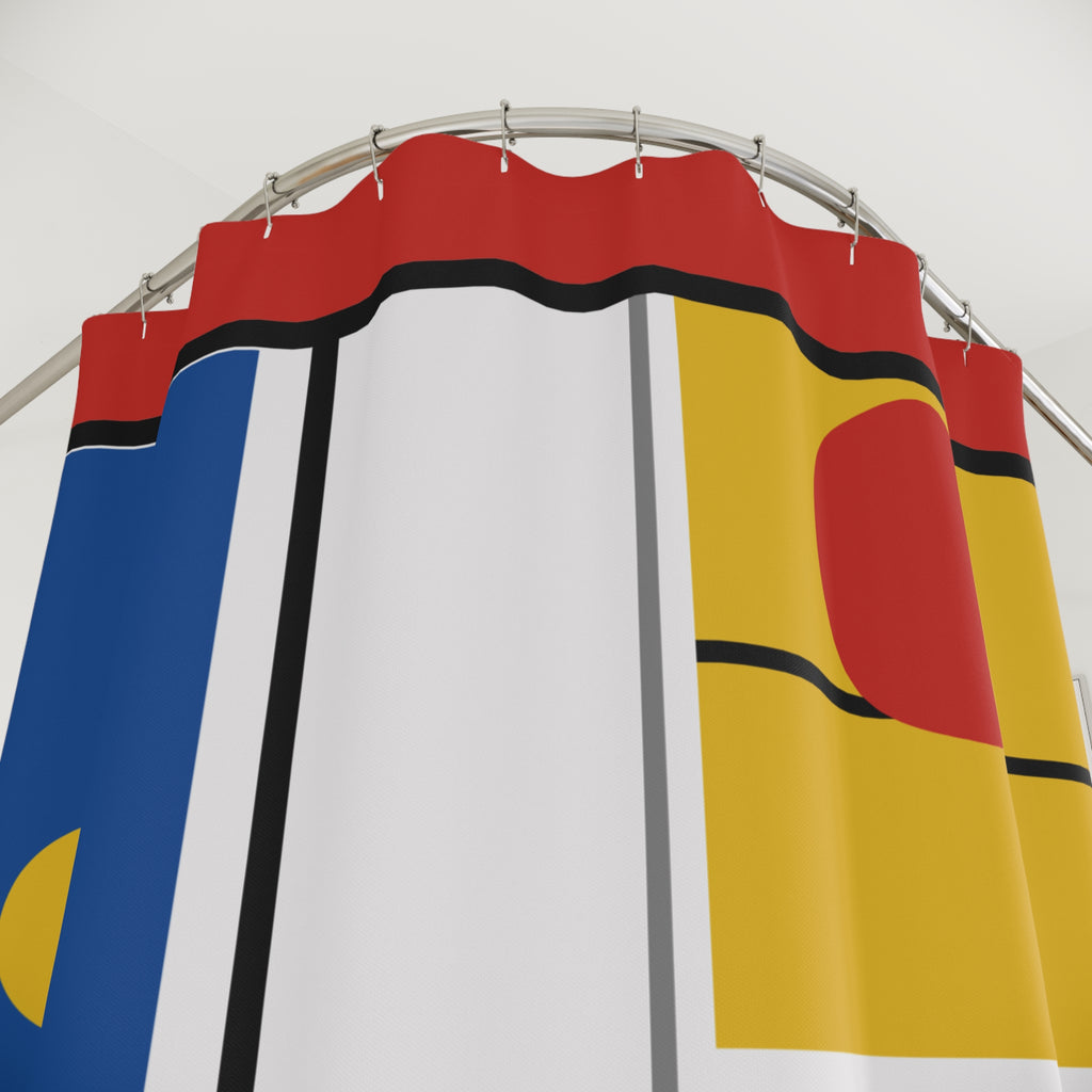 Bauhaus Color Block Shower Curtain
