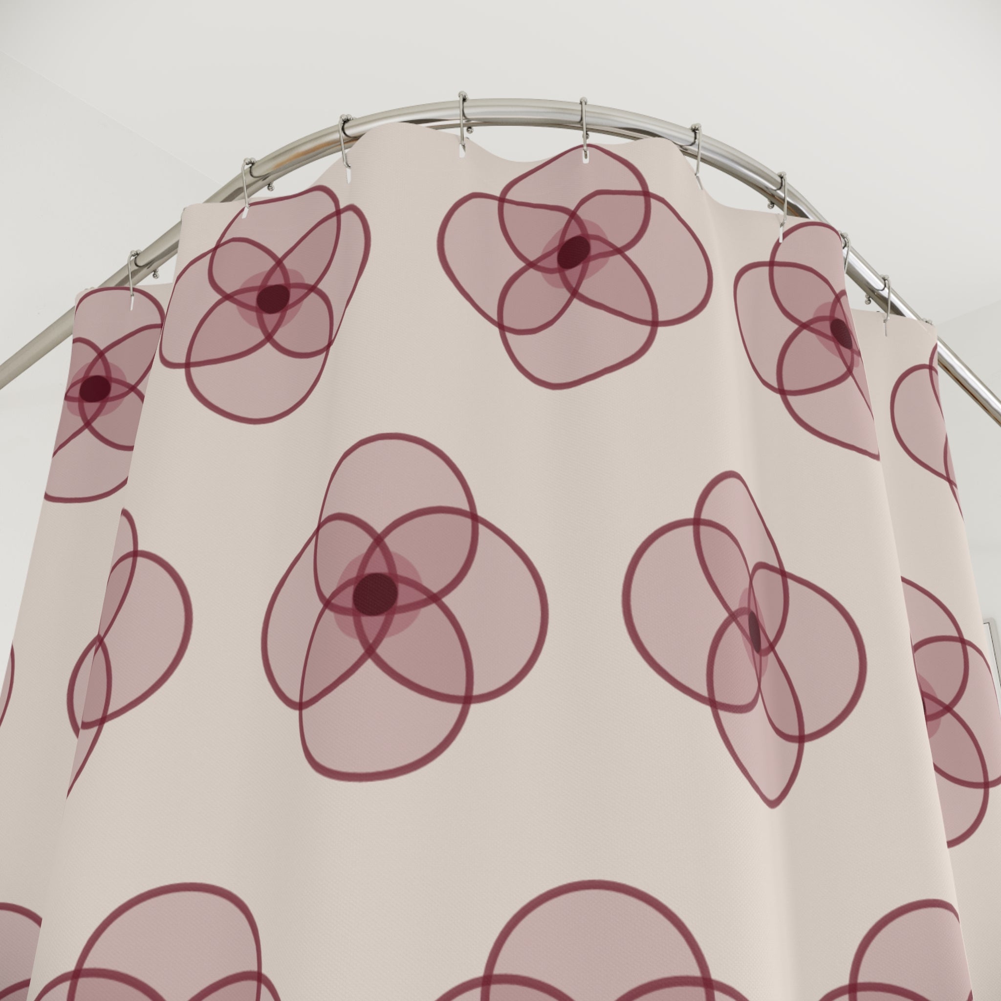 Burgundy Quatrefoil Shower Curtain