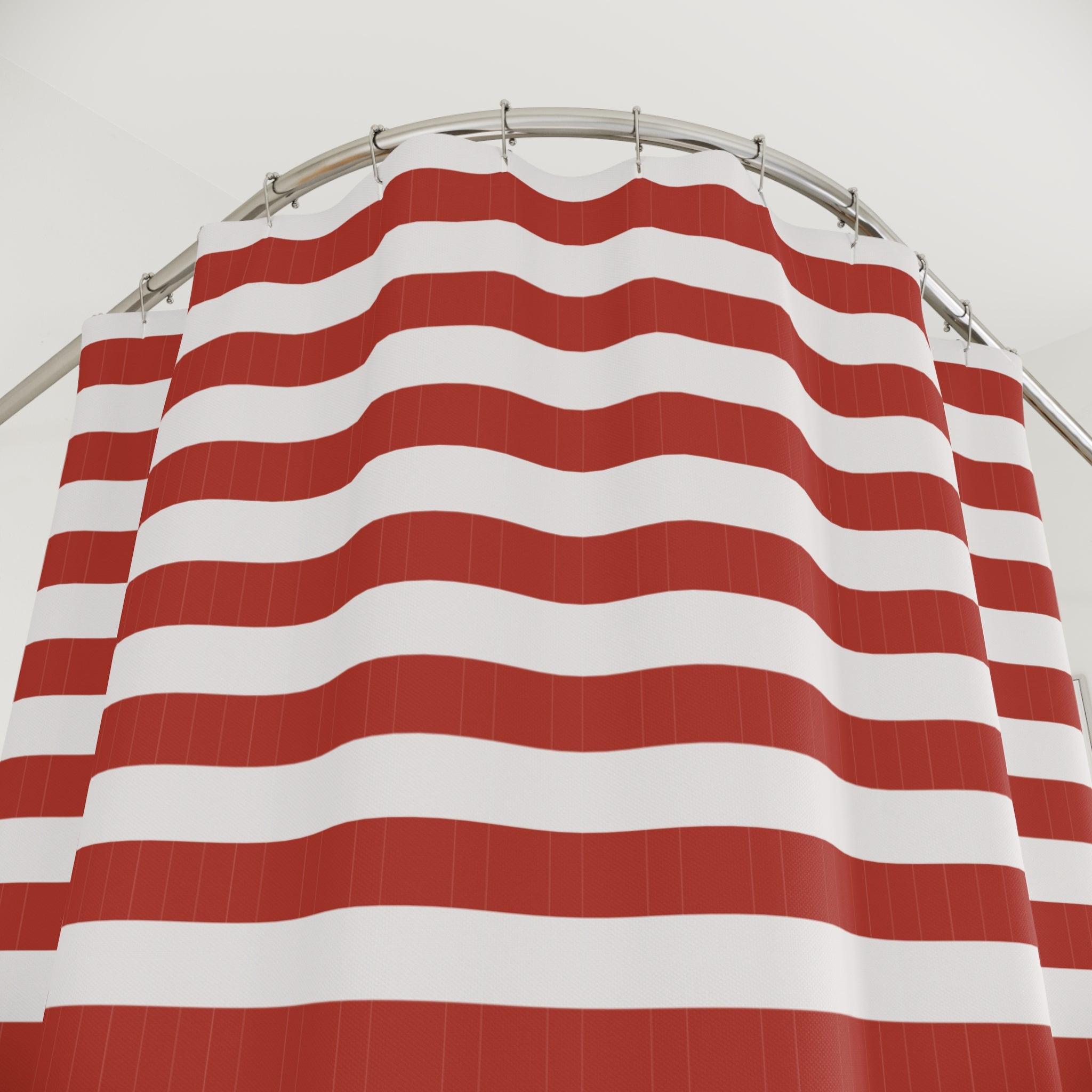 Red & White Horizontal Stripe Shower Curtain – Cabana