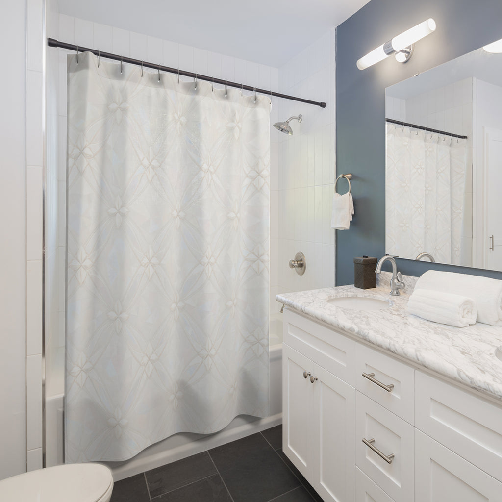 White Opal Lattice Shower Curtain