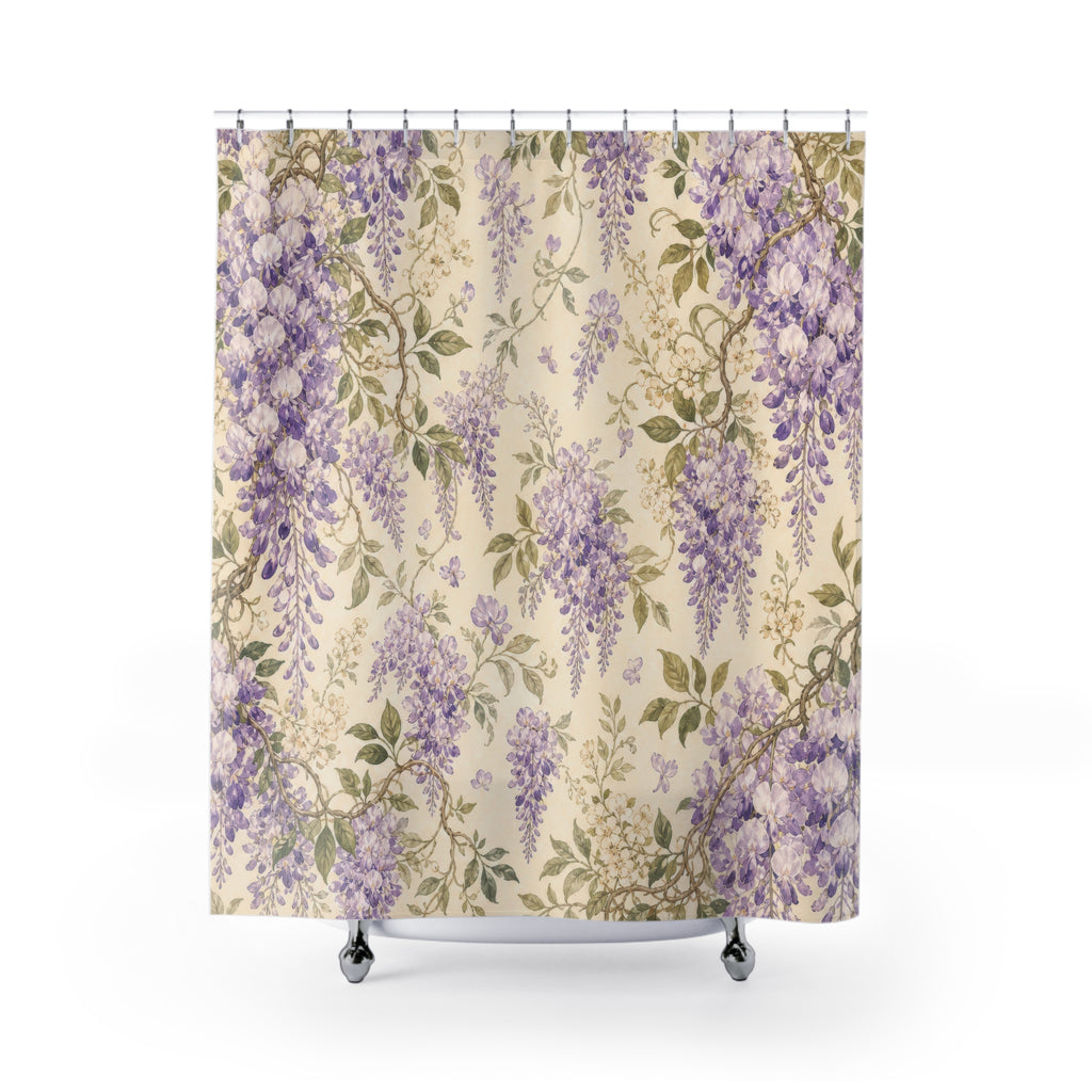 Wisteria Lavender Purple Floral Shower Curtain
