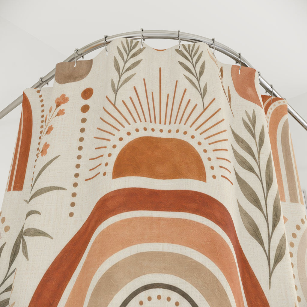 Terracotta Sun Arch Shower Curtain