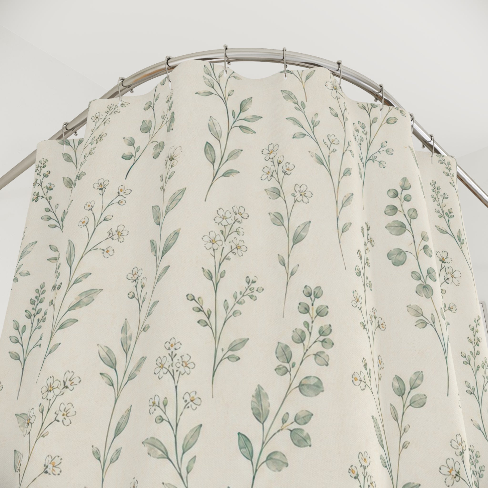 Pale Sage Vine Leaf Shower Curtain