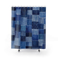 Blue Patchwork Shower Curtain