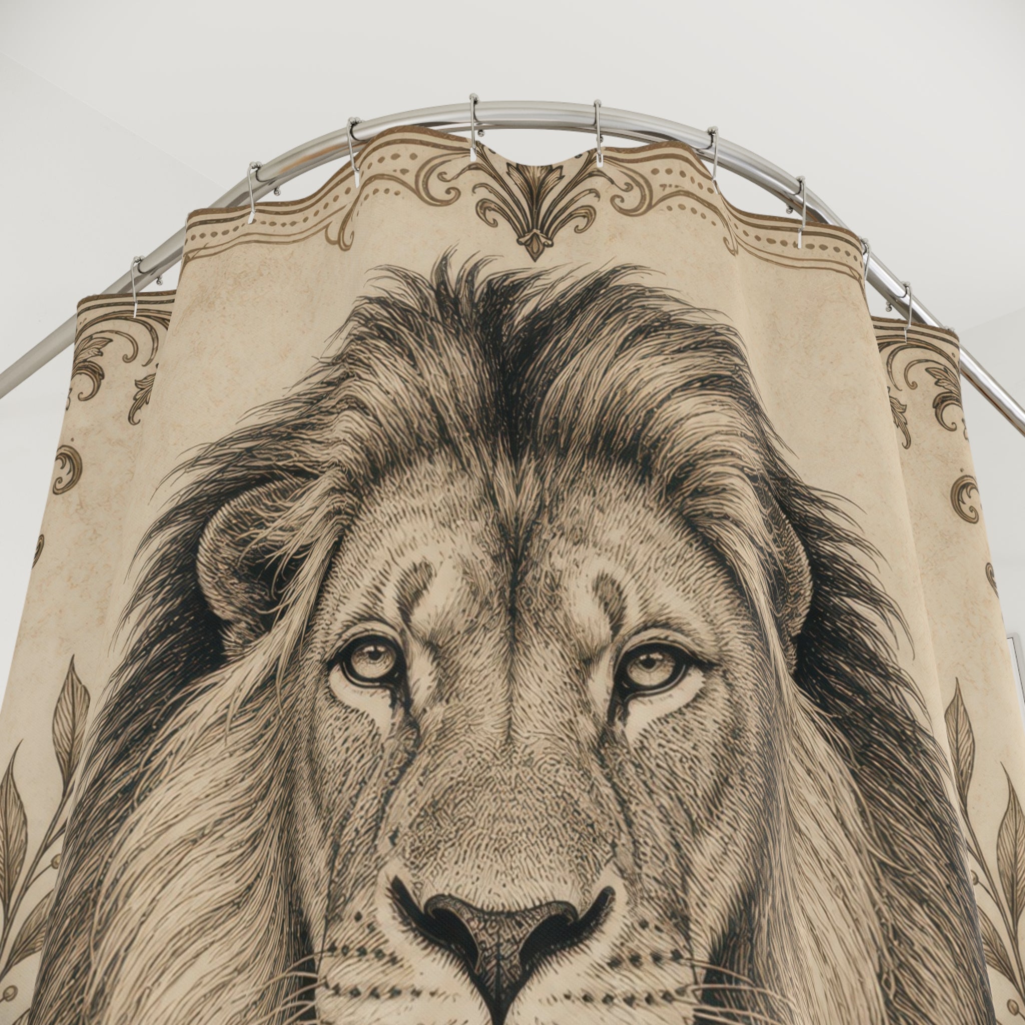 Vintage Framed Animal Portrait Shower Curtain