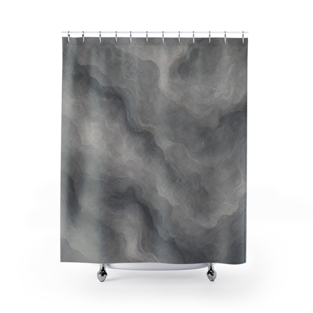 Gray Watercolor Abstract Shower Curtain