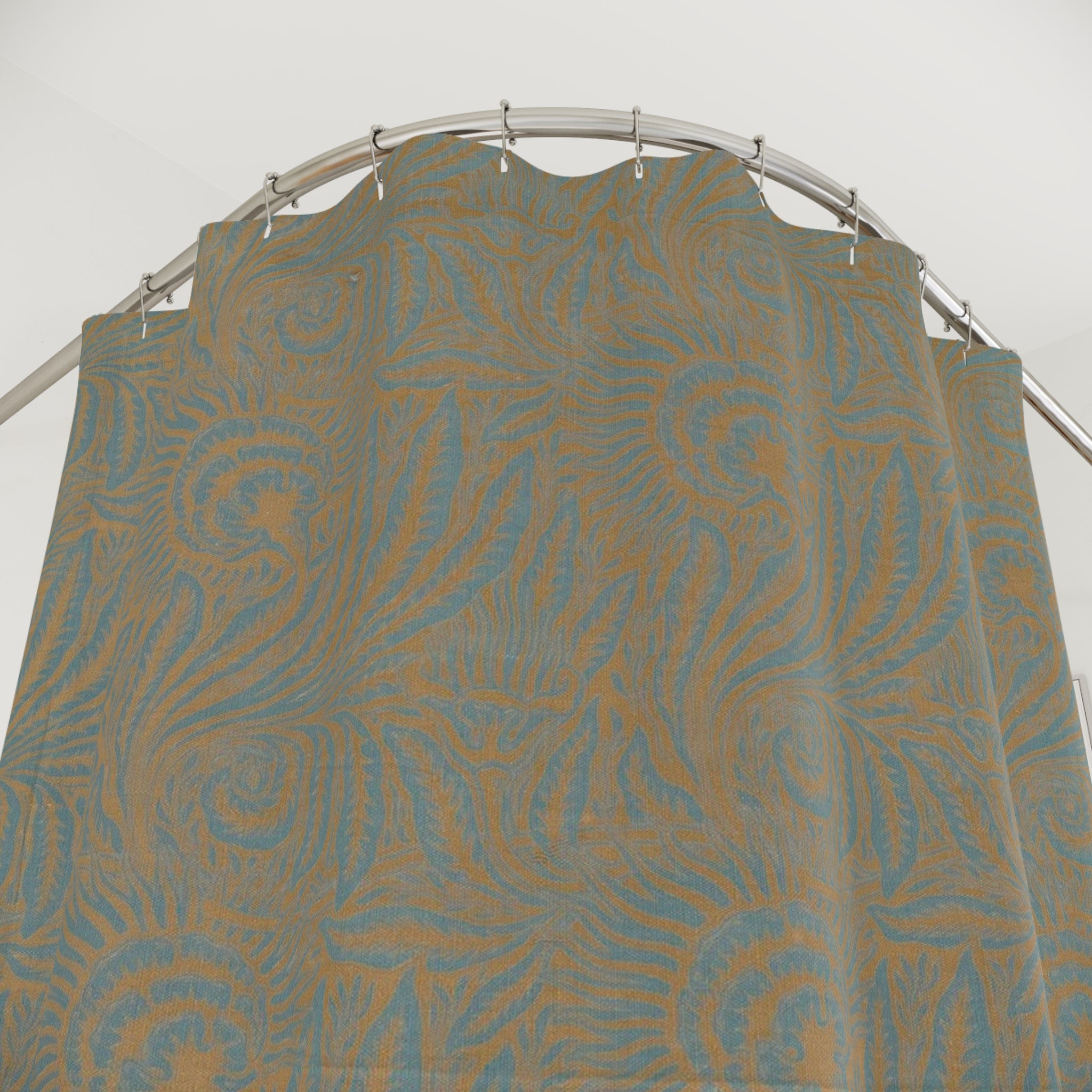 Mackmurdo Single Flower Shower Curtain – Blue & Beige
