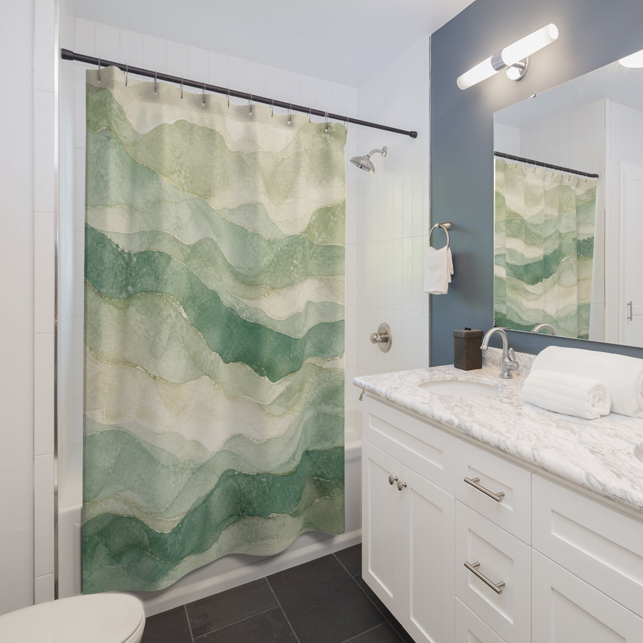 Sea Glass Wave Shower Curtain