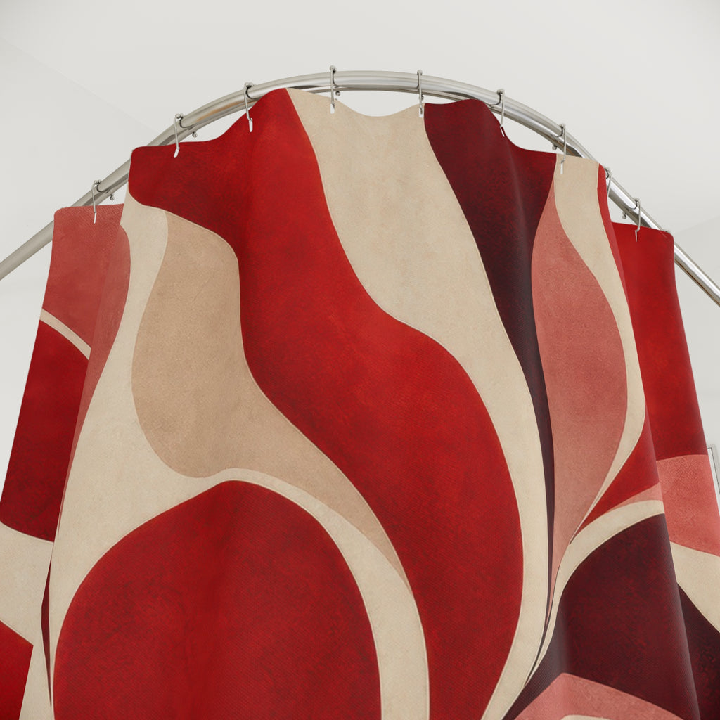 Red Botanical Shower Curtain