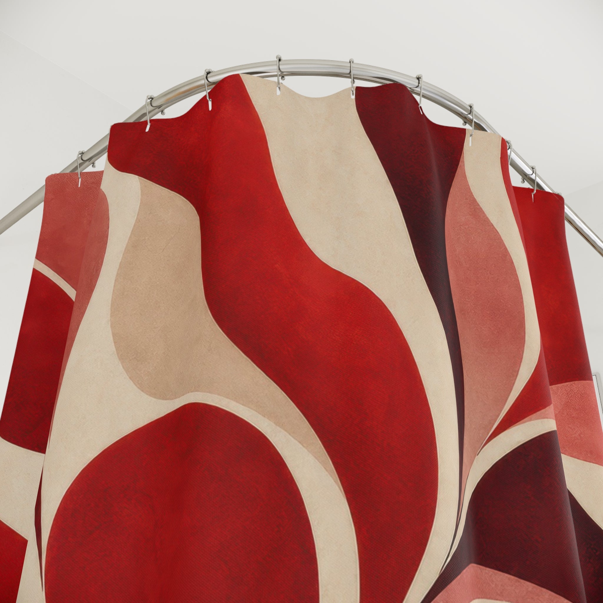 Red Botanical Shower Curtain