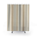 Tan Gray Fine Pinstripe Shower Curtain