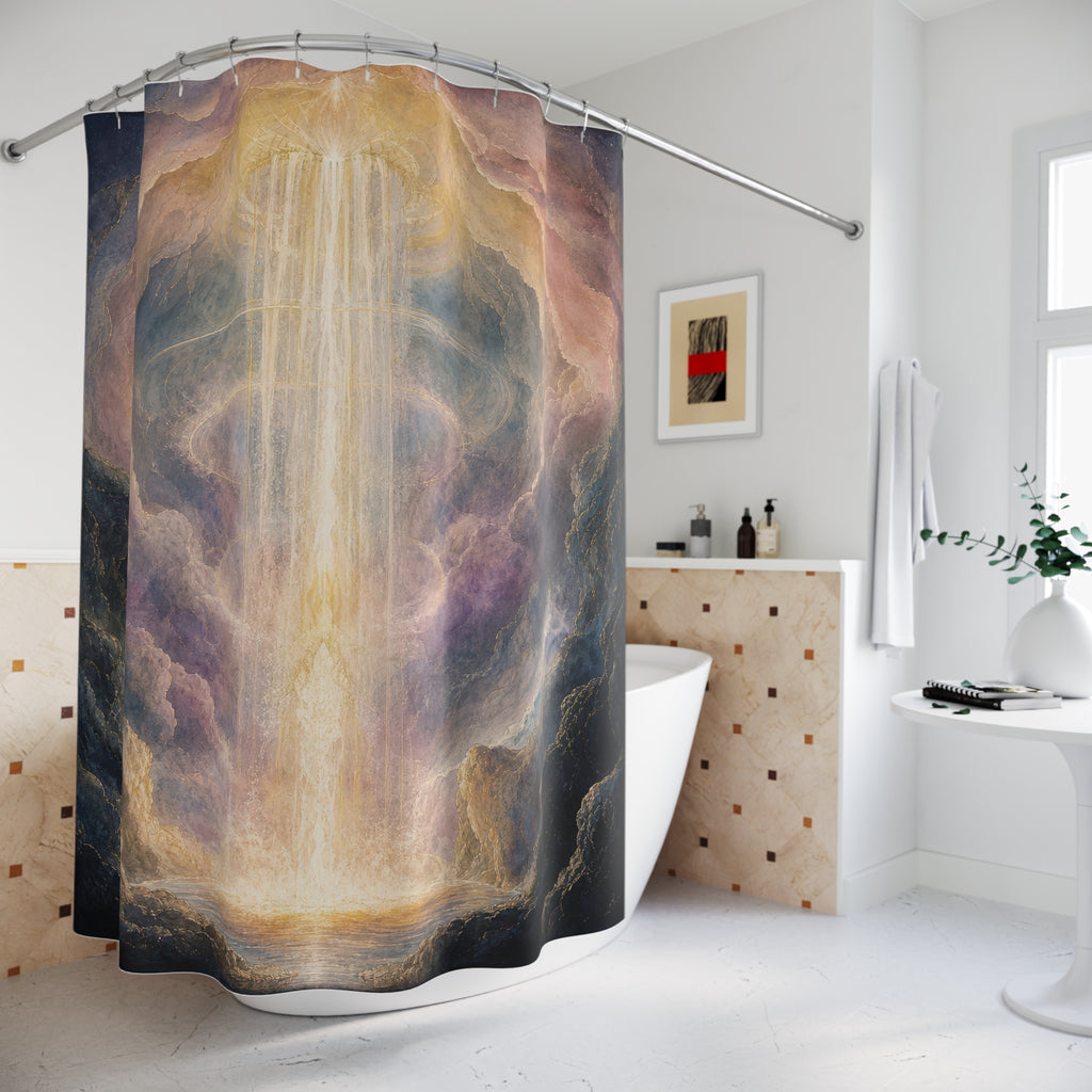 Visionary Light Falls Print Shower Curtain