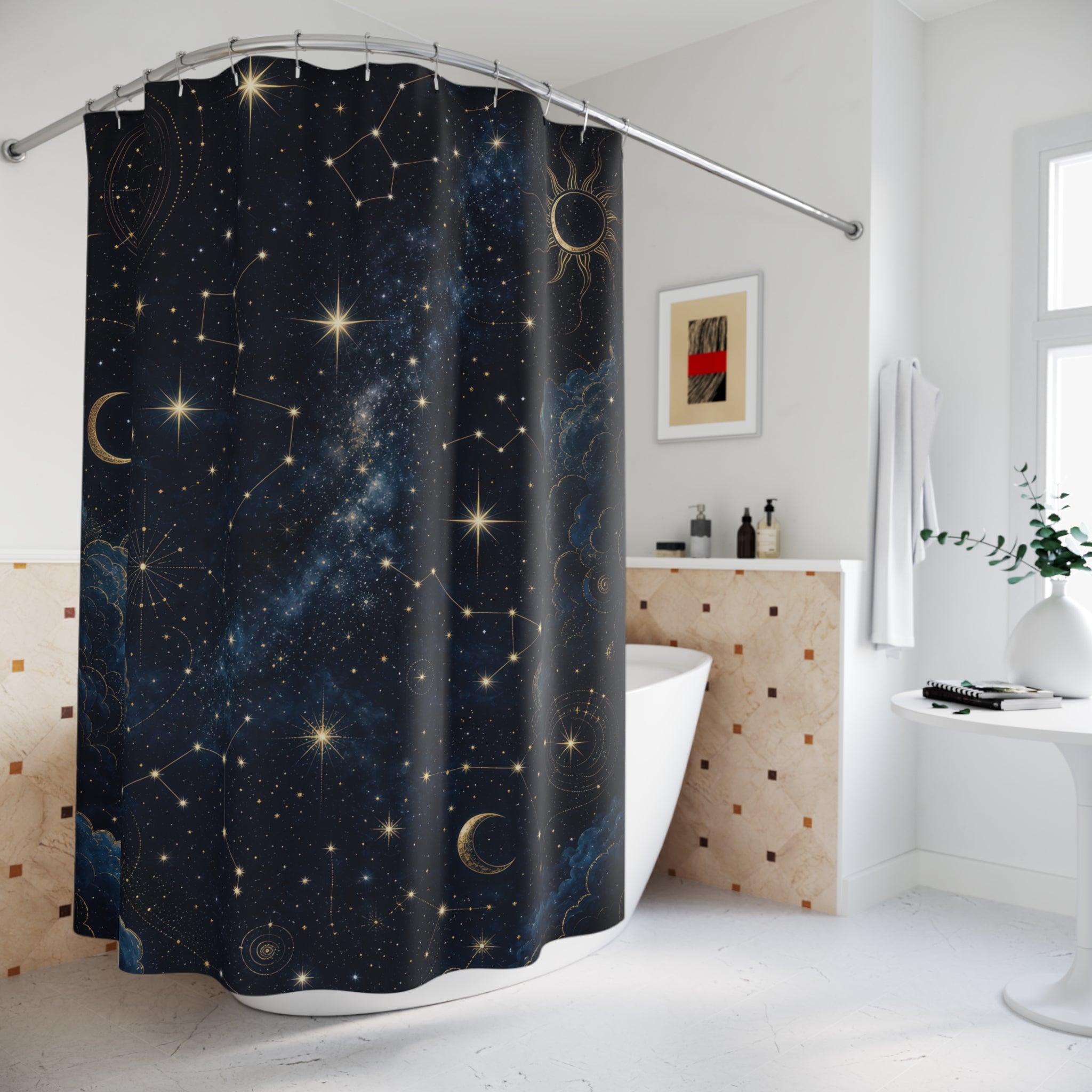 Celestial Shower Curtain: Starry Night Sky