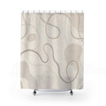Off White Abstract Line Shower Curtain