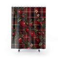 Crimson Orchard Plaid Shower Curtain