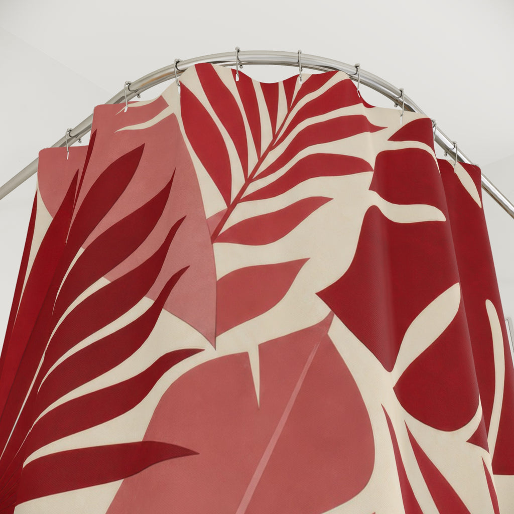 Red Tropical Shower Curtain