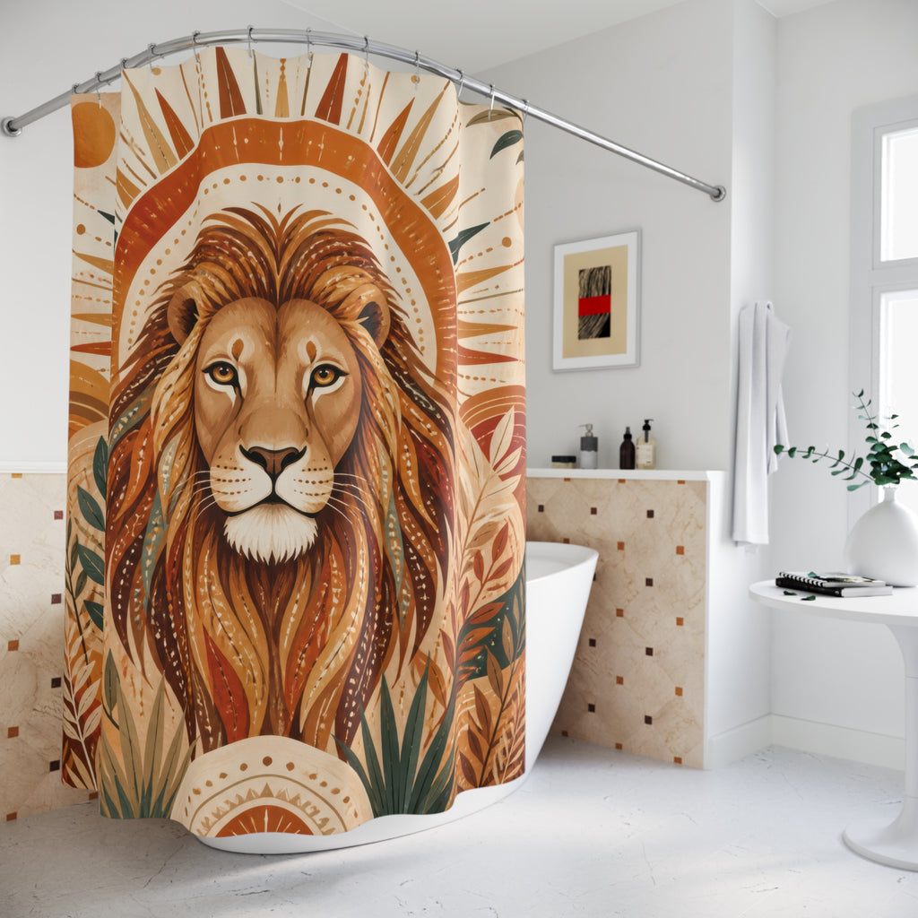 Boho Sunburst Animal Portrait Shower Curtain