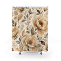 Brown Beige Floral Arch Collage Shower Curtain