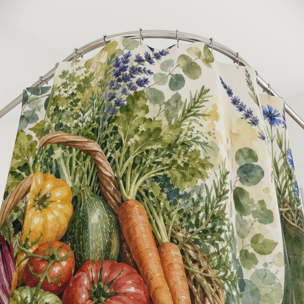 Watercolor Garden Harvest Shower Curtain