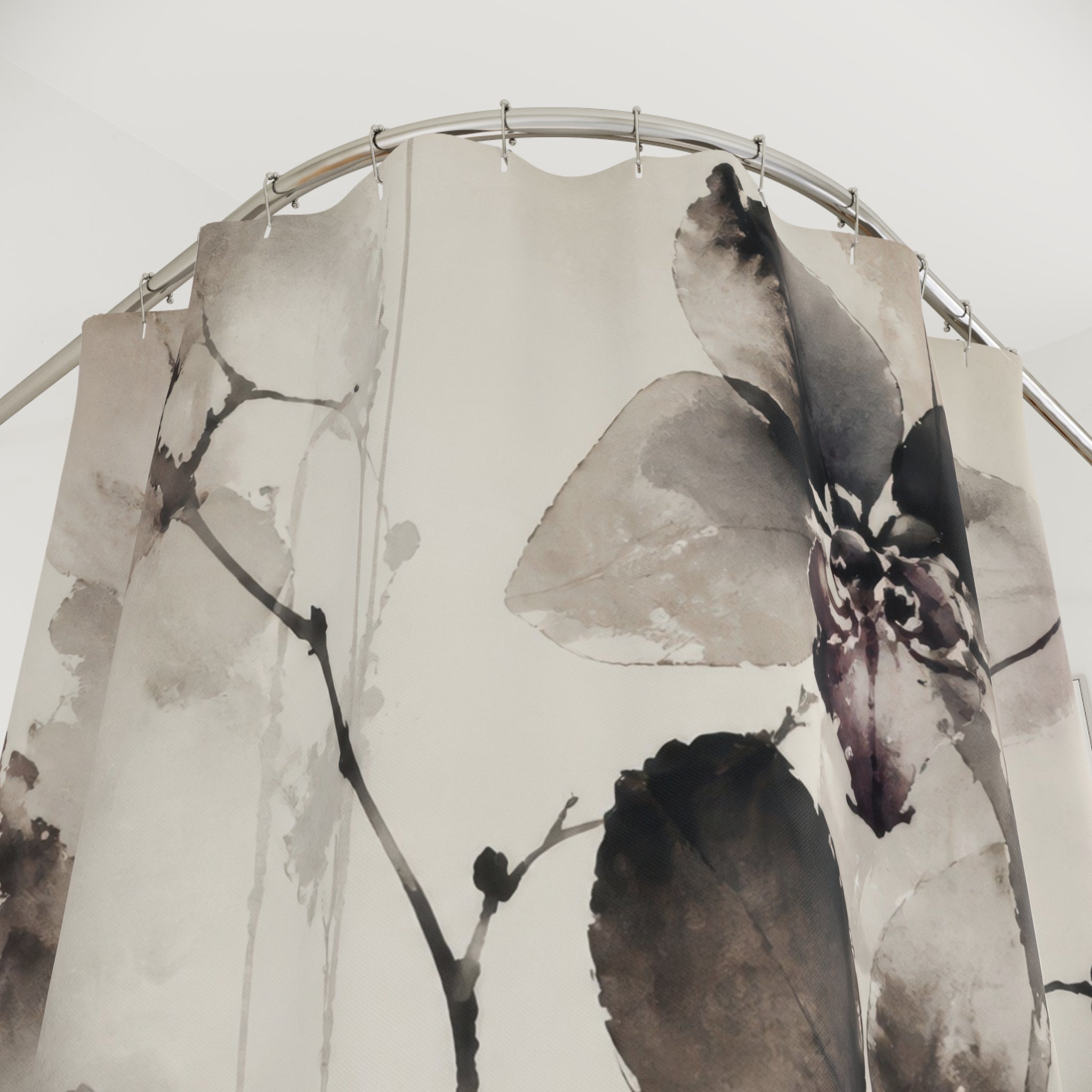 Moody Watercolor Botanical Shower Curtain