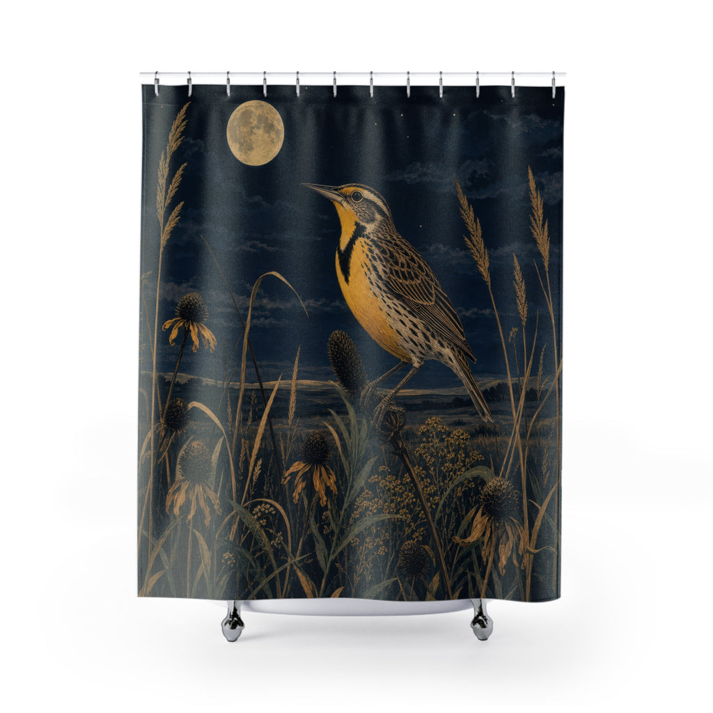 Meadowlark Moonlit Prairie Shower Curtain