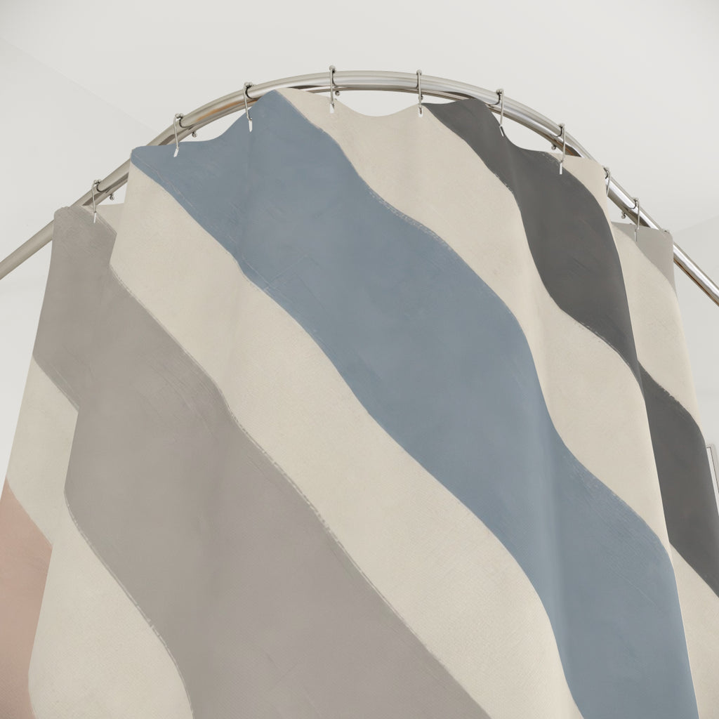 Diagonal Pastel Stripe Shower Curtain