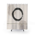 Black Ink Circle Line Art Shower Curtain