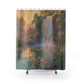 Impressionist Garden Falls Print Shower Curtain