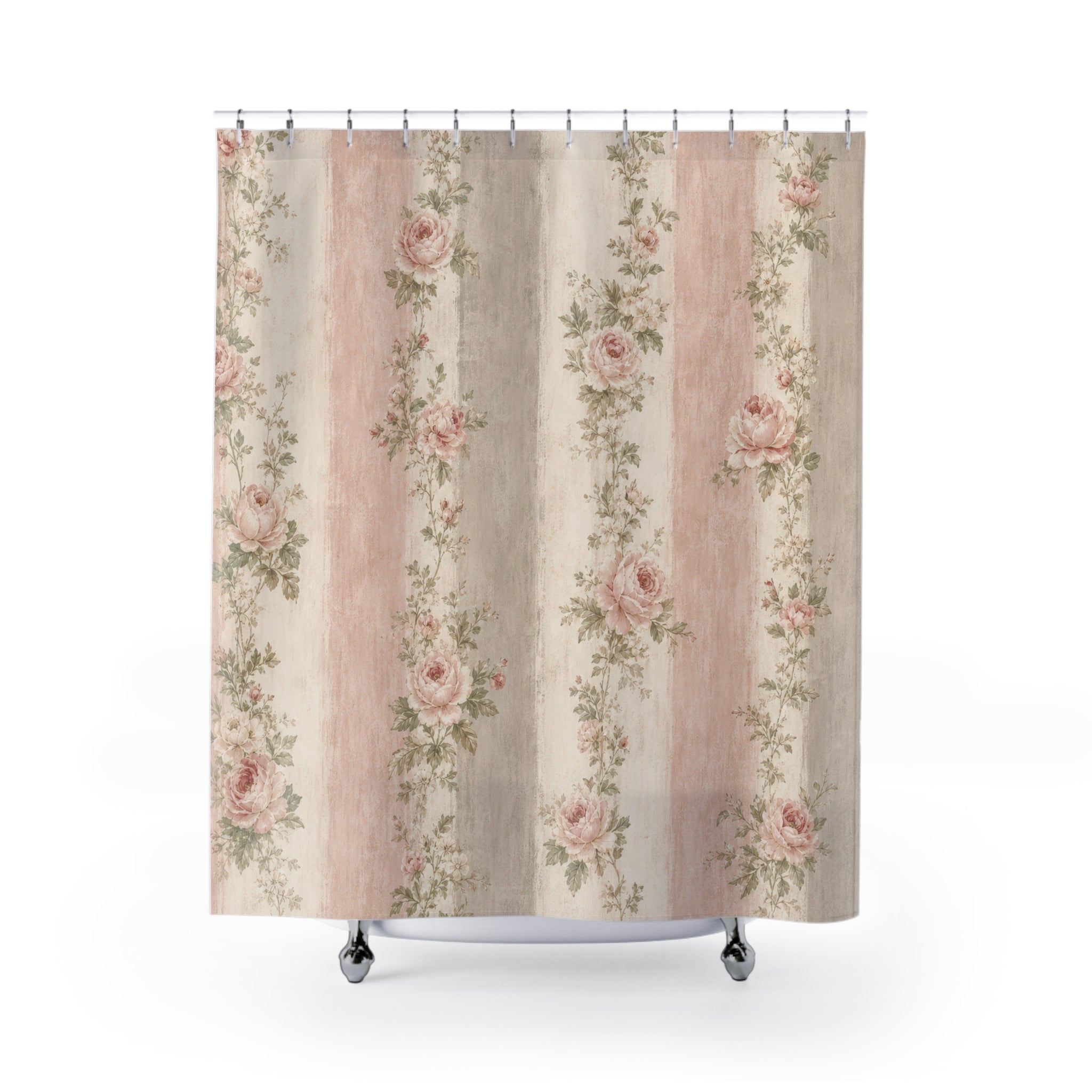 Shabby Chic Rose Garland Shower Curtain
