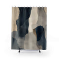 Beige Gray Abstract Black Shower Curtain: Beige Gray Abstract