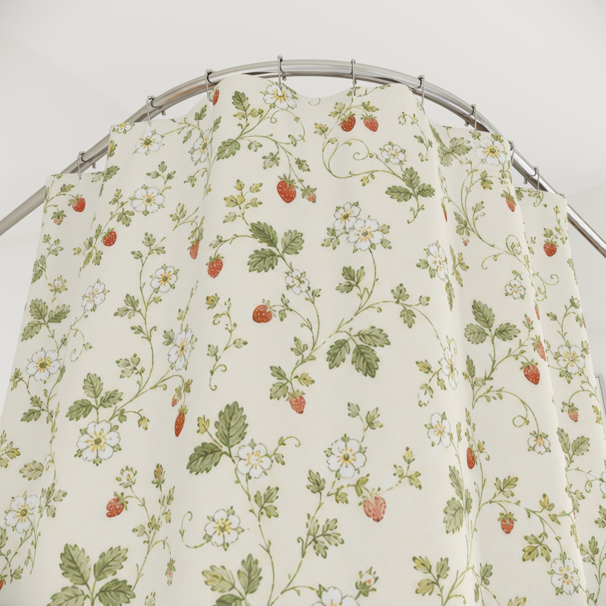 Strawberry Floral Shower Curtain