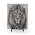 Gray Pencil Animal Portrait Shower Curtain
