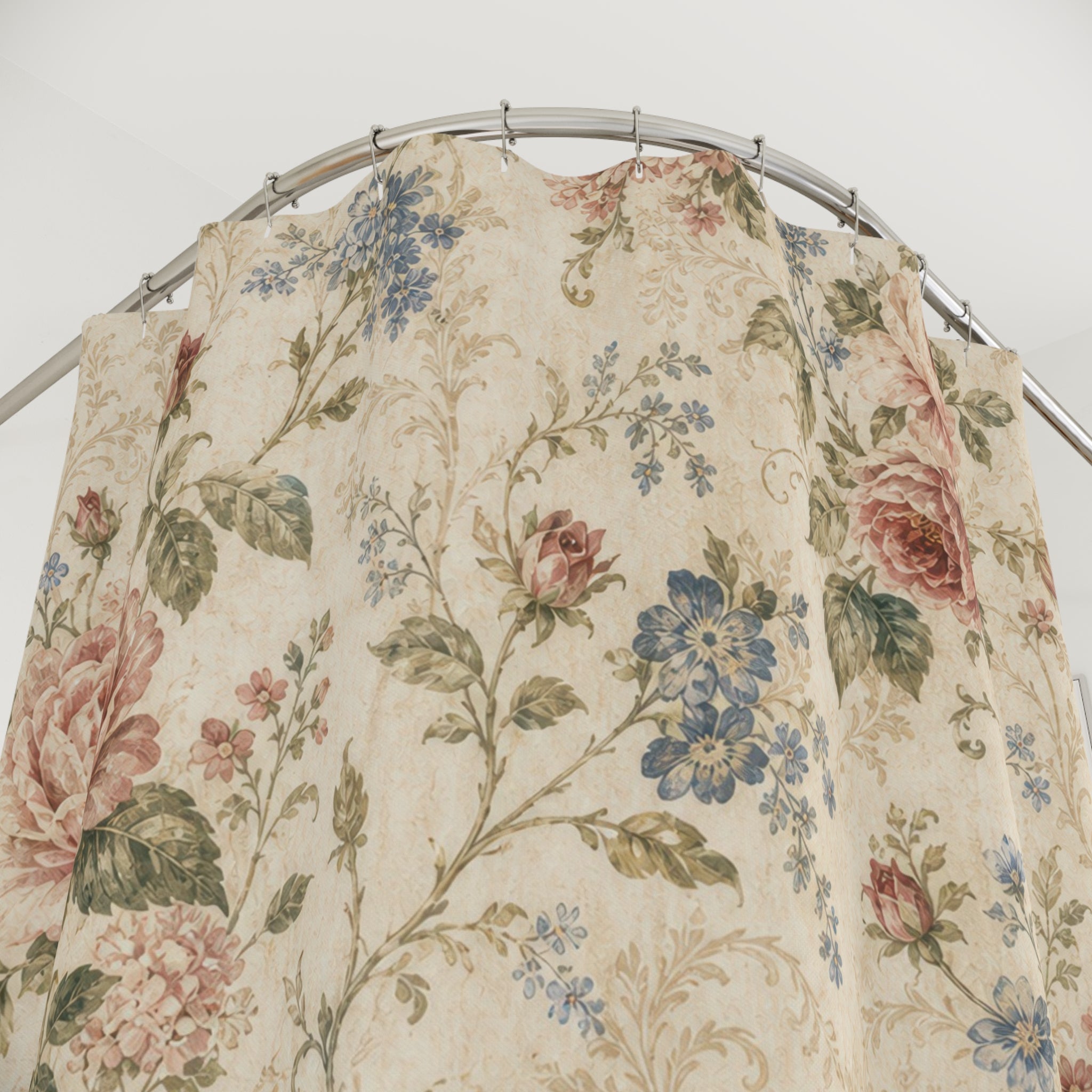 Vintage Cabbage Rose Shower Curtain
