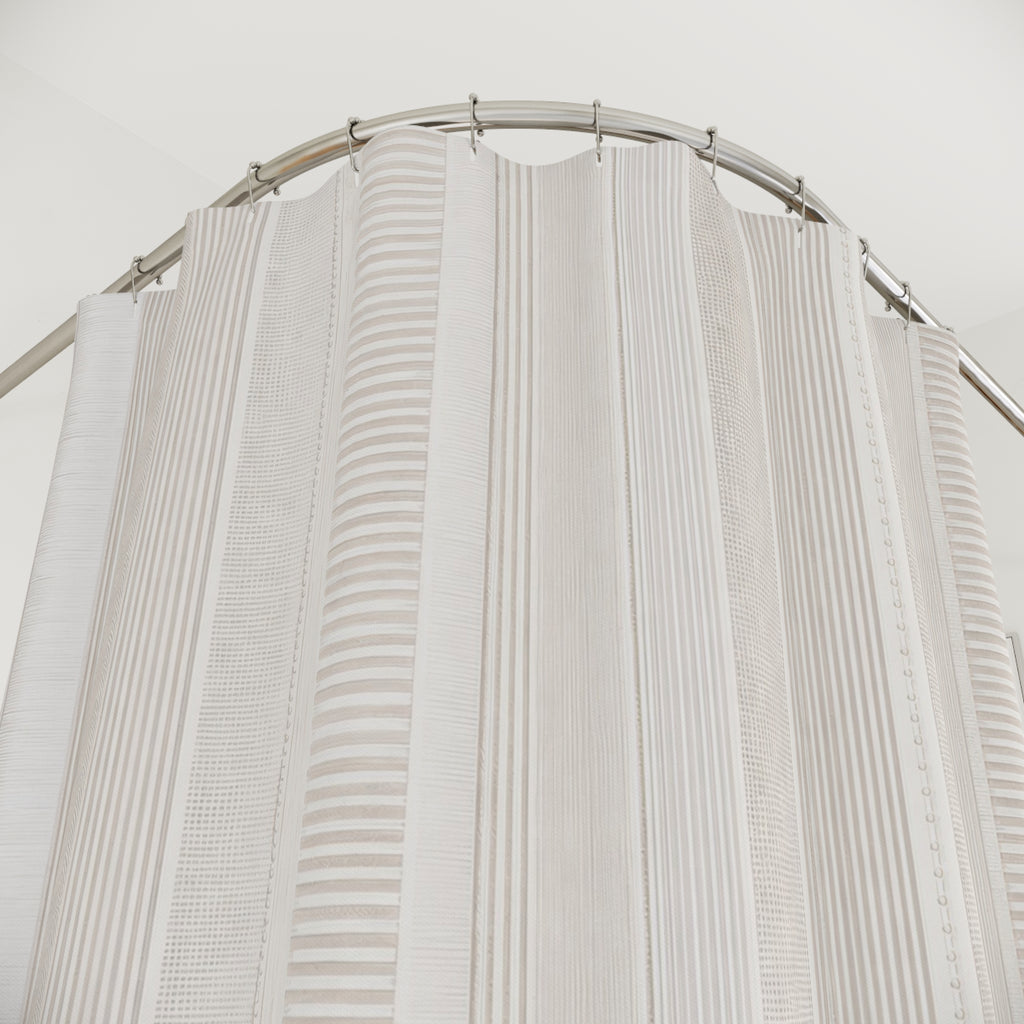 Textured Ivory Stripe Shower Curtain