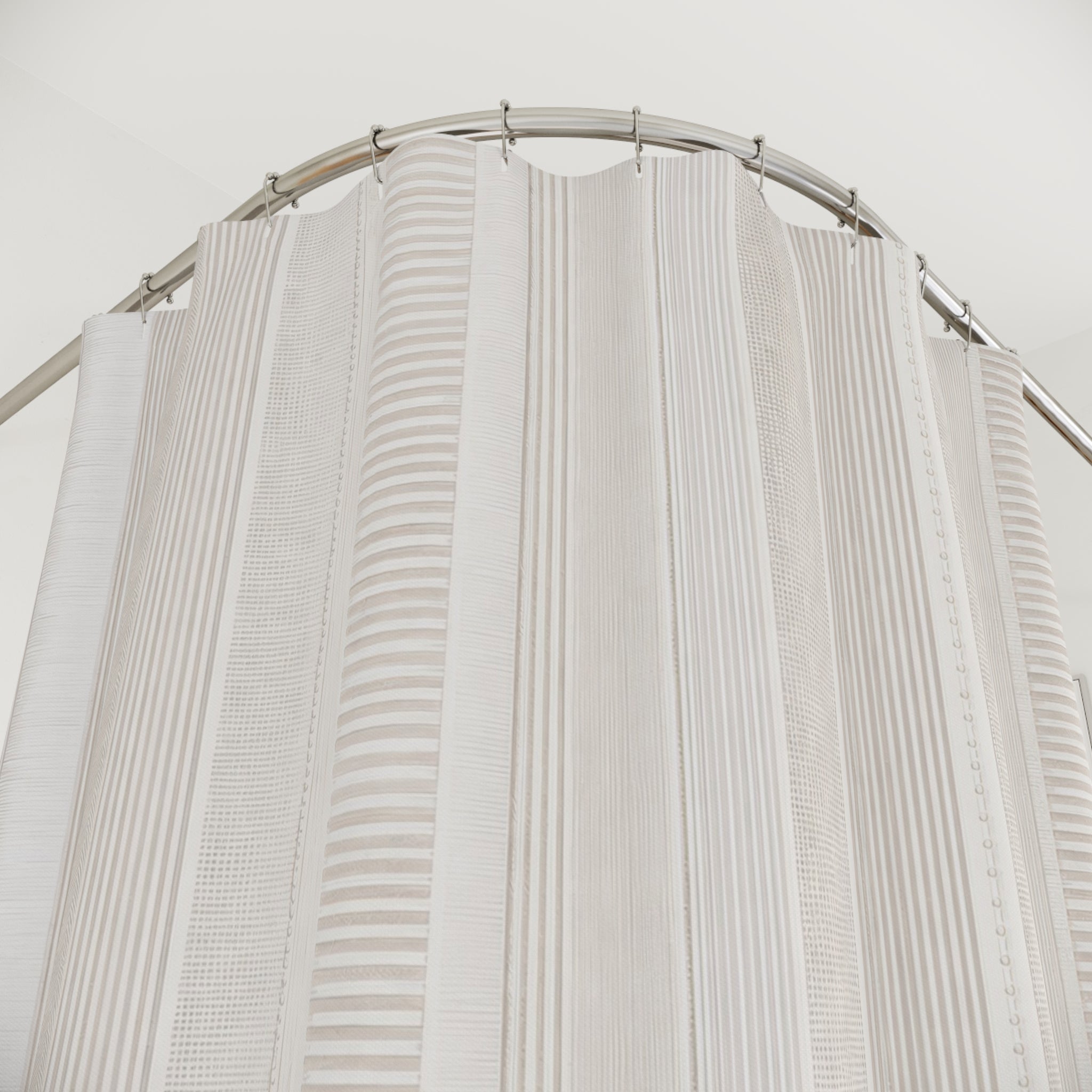 Textured Ivory Stripe Shower Curtain